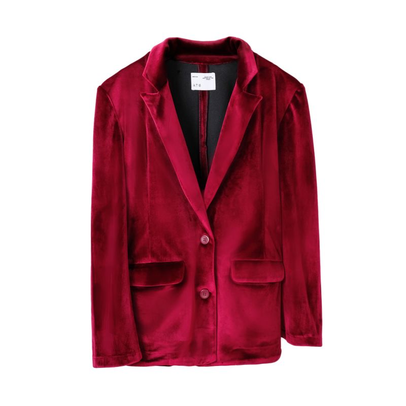 Ulla Maroon Velvet Blazer image