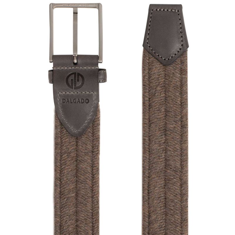 Elastic Braided Wool Belt Brown Antonio image