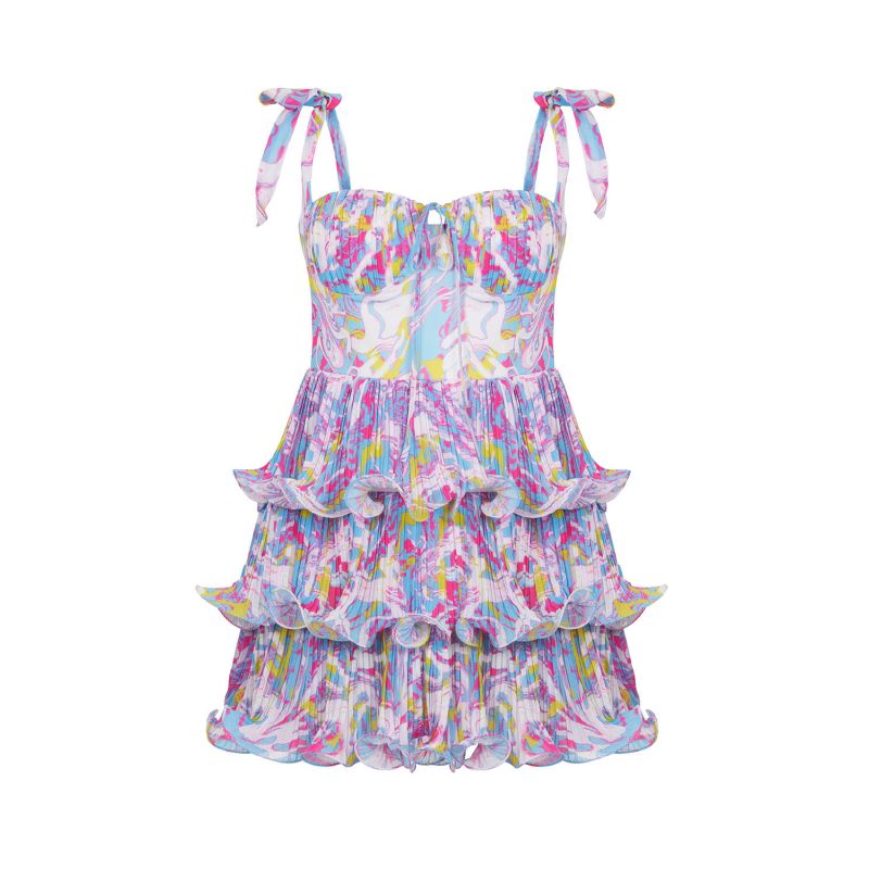 Print Tiered Dress | NOCTURNE | Wolf & Badger