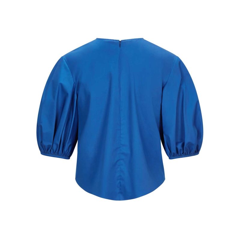 Puff Sleeve Cotton Top - Blue image