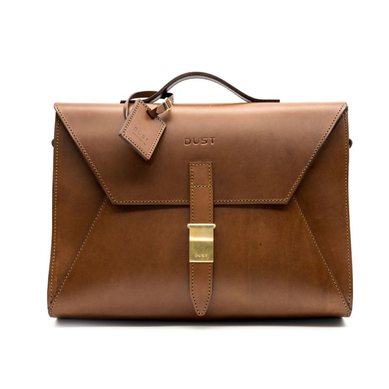 Leather Briefcase Cuoio Brown image