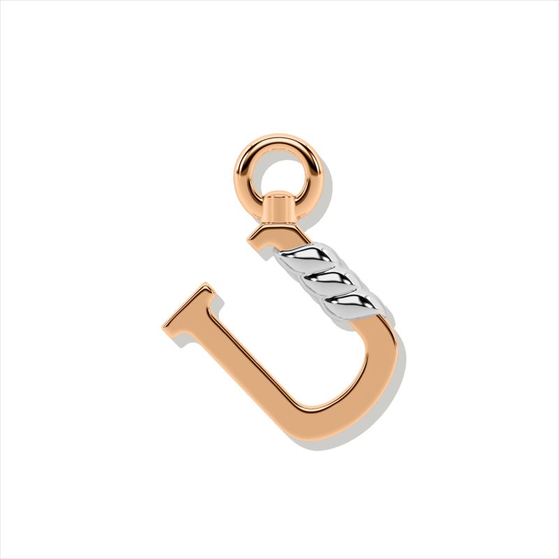 Unius Letter Charm - Rose Gold image