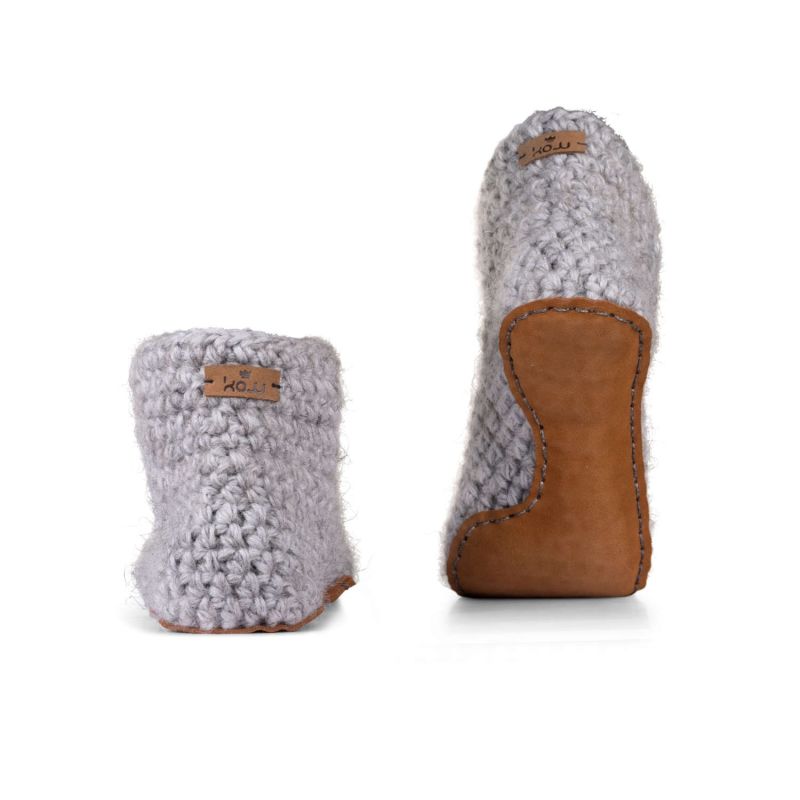 Barefoot Bamboo Wool House Booties In Soft Grey image