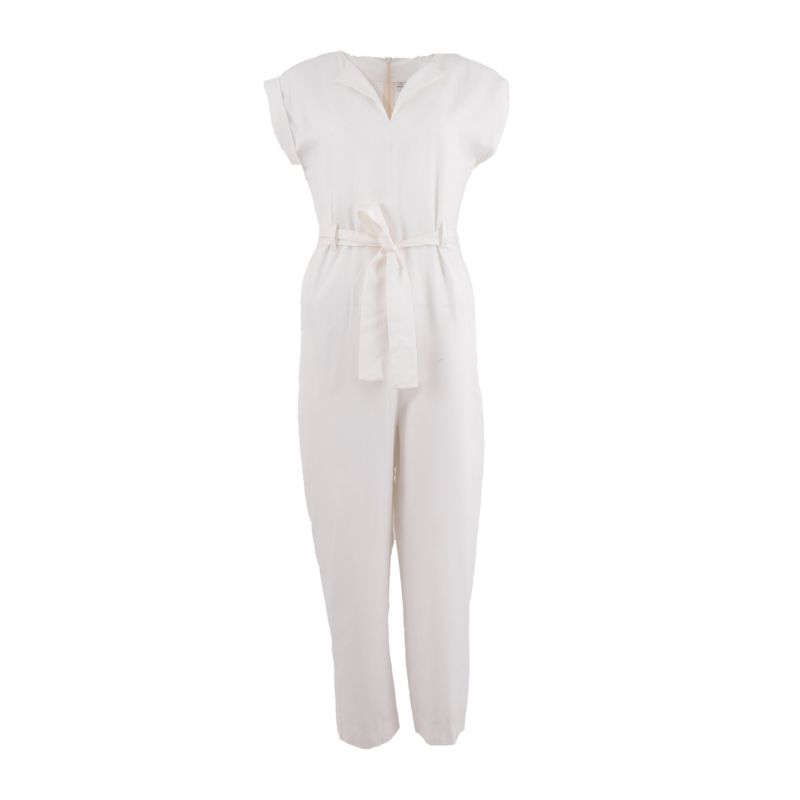 Dakar Tencel Straight Leg Jumpsuit In Porcelain White image