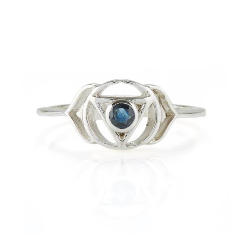 Third Eye Chakra Silver Ring - Sapphire image