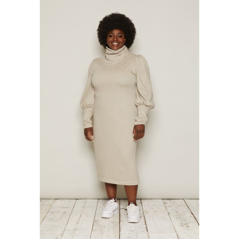 Organic Fleece Turtleneck Brynja Dress Beige image