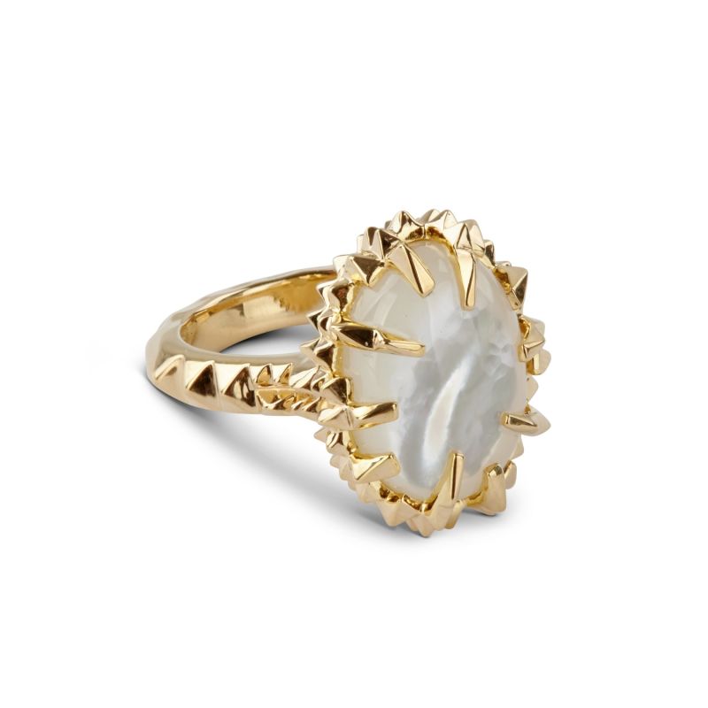 Ivory Mother Of Pearl Ring Gold image