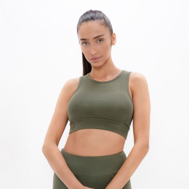 Boston - Pyratex Organic Cotton Open Back Bra Top - Green image