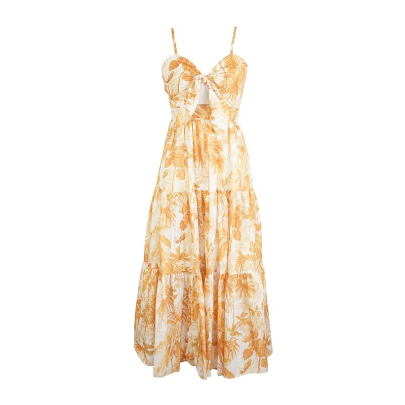 Saffron Palm Tie Dress image