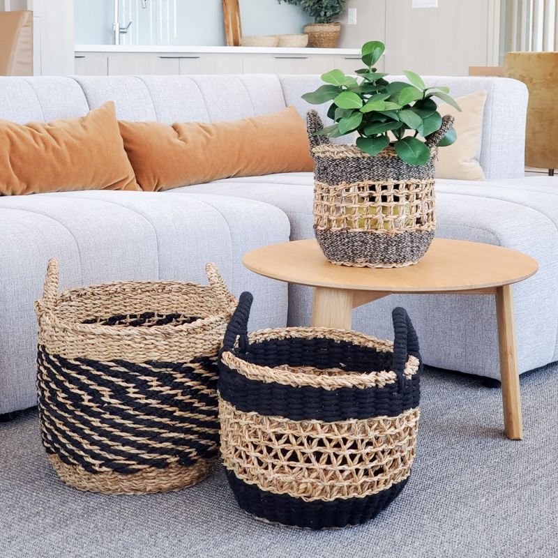 Ula Mesh Basket In Black - Set Of 3 image