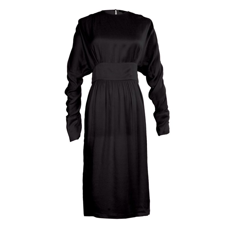 Bat Sleeved Fitted Dress With Off-Shoulders image