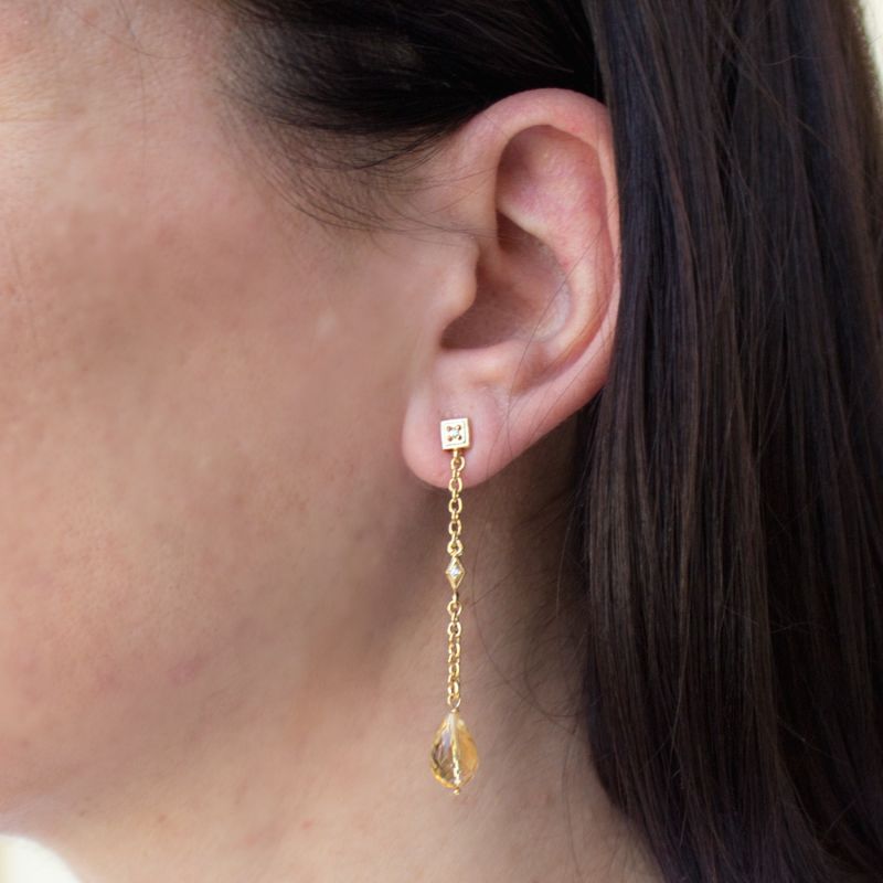 Luccichio Deco Gold-Plated Citrine Earrings image