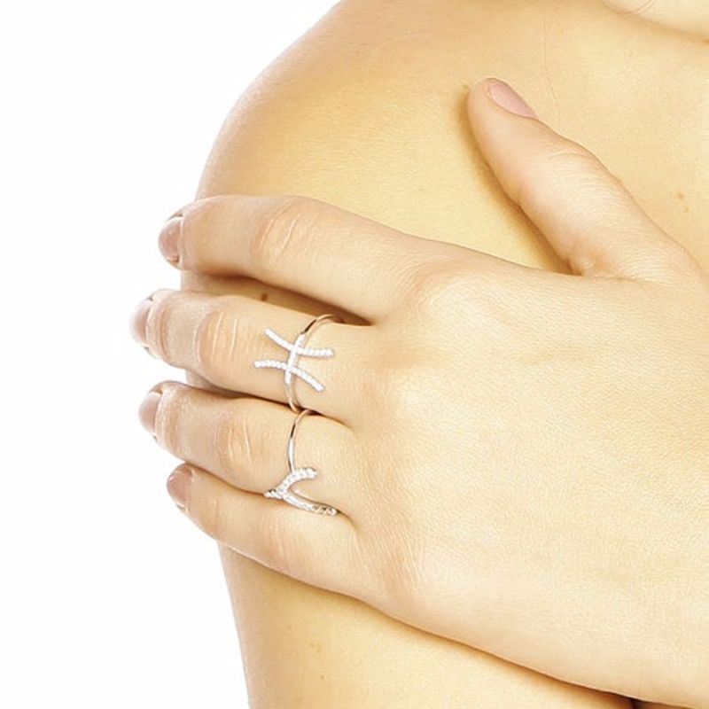 Crisscross Diamond Ring 18K Rose Gold image