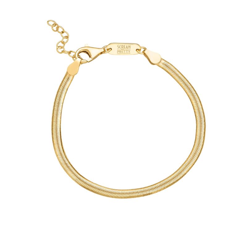 Gold Flat Snake Chain Bracelet image