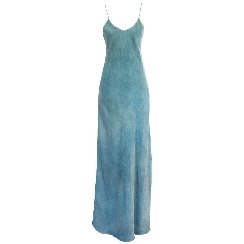 Natural Dyed Prairie Wildrye Slip Dress In Indigo image