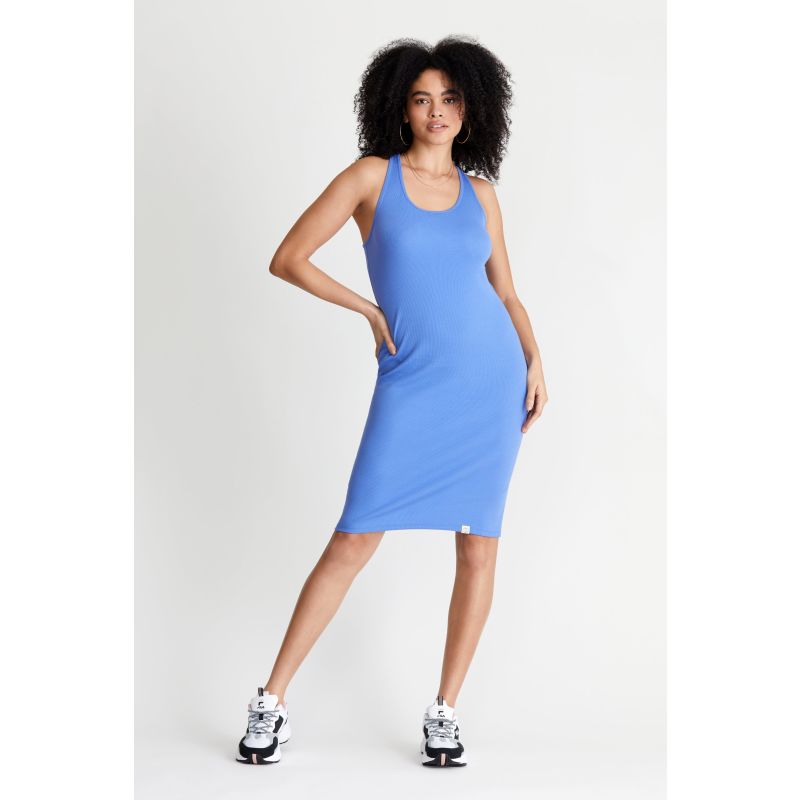 Pima Rib Knit L&L Racerback Dress - Blue image