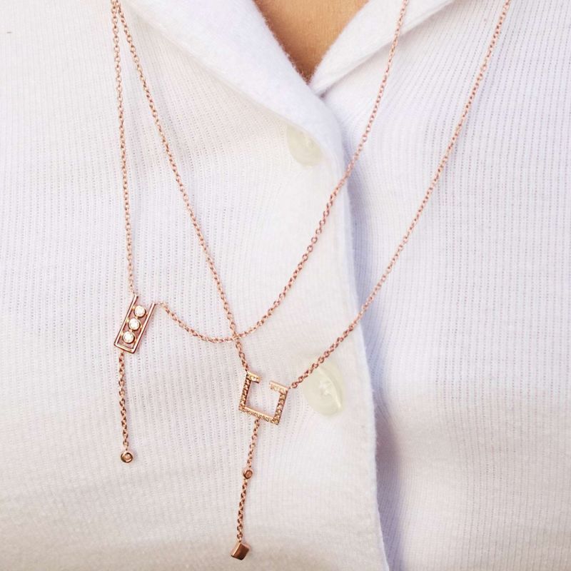 Street Light Lariat Necklace In 14 Kt Rose Gold Vermeil On Sterling Silver image