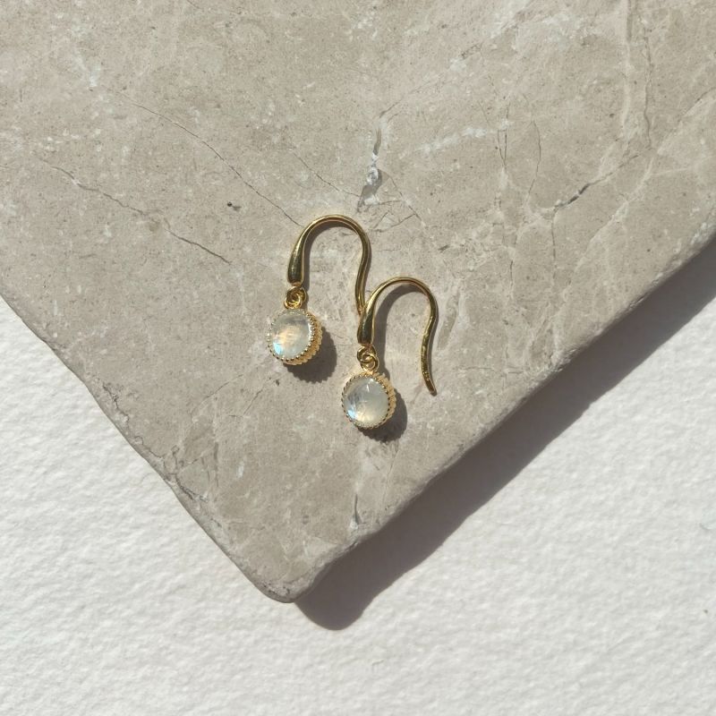 Barcelona June Birthstone Hook Earrings Moonstone image