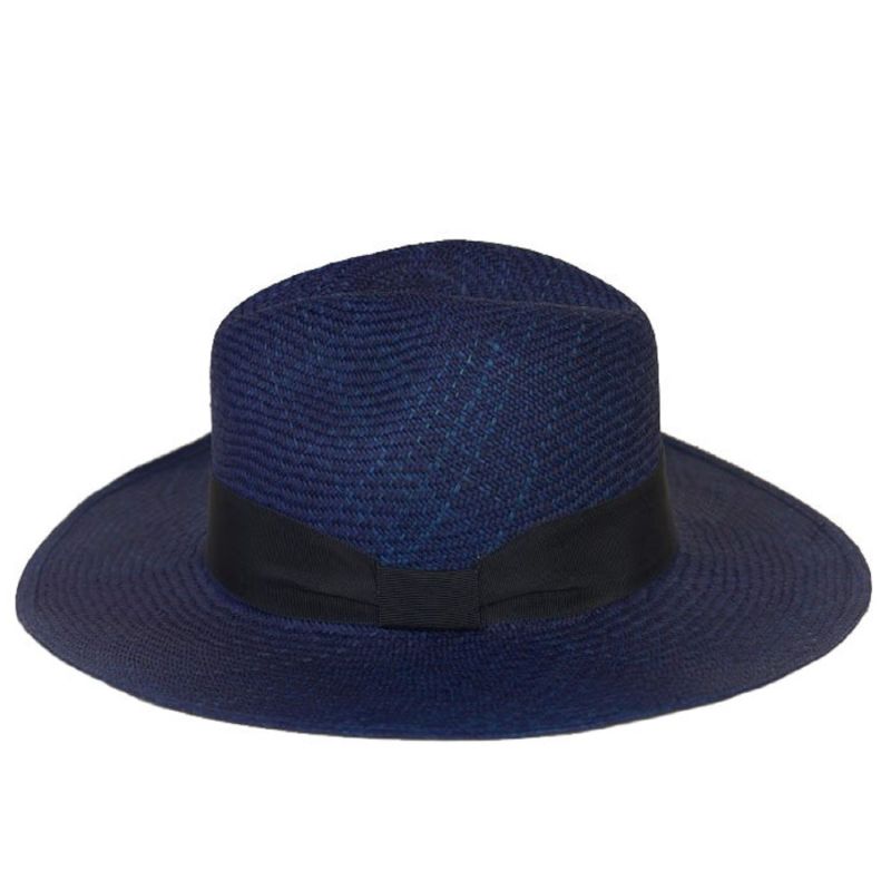 Vasquez Straw Panama Hat - Blue image