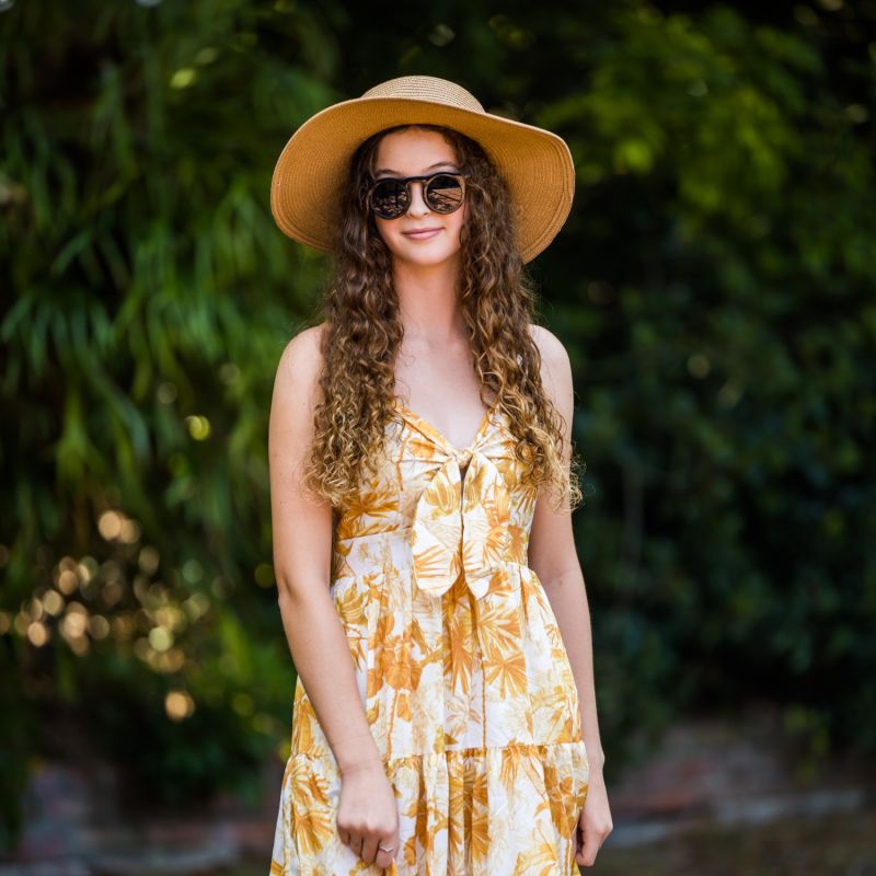 Saffron Palm Tie Dress image