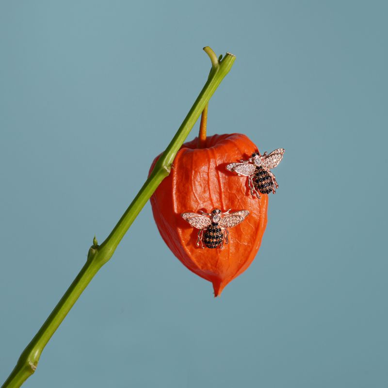 Honey Bee Stud Earrings Rosegold image