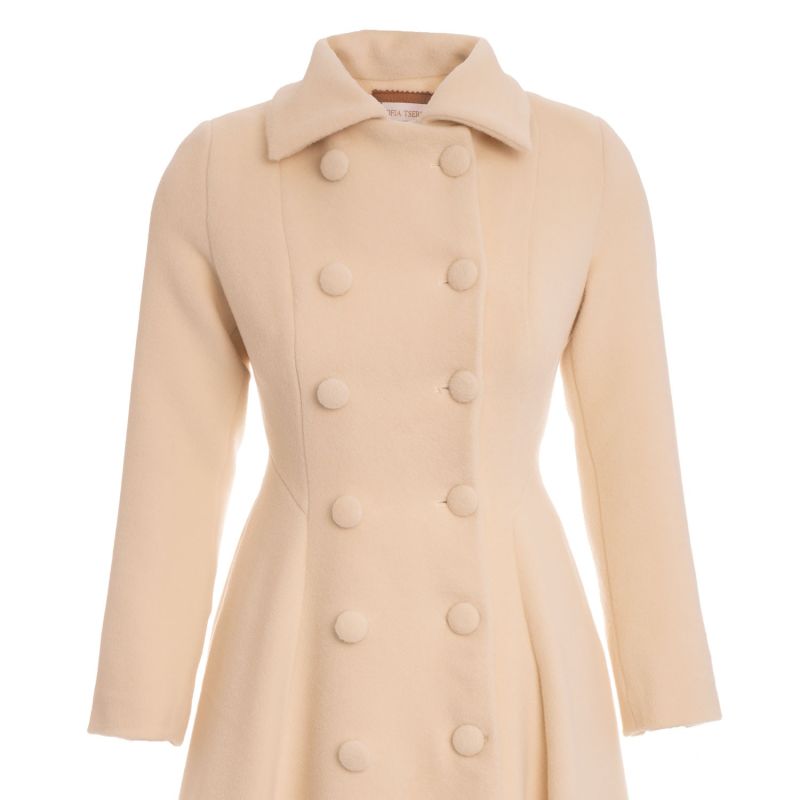 Redingote Coat In Virgin Wool & Cashmere – Ivory image
