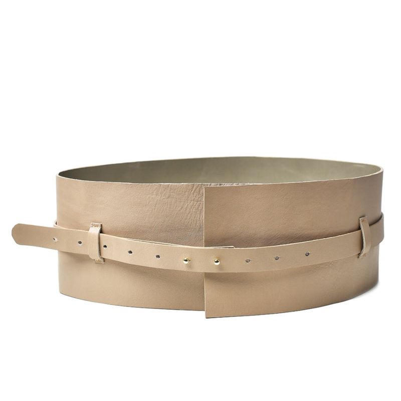 Leather Wide Double Corset Belt Nude, PLIK x HAYA