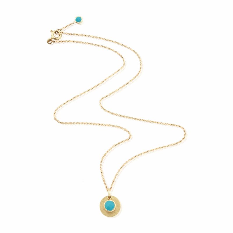 Bali 9Ct Gold December Birthstone Necklace Turquoise image