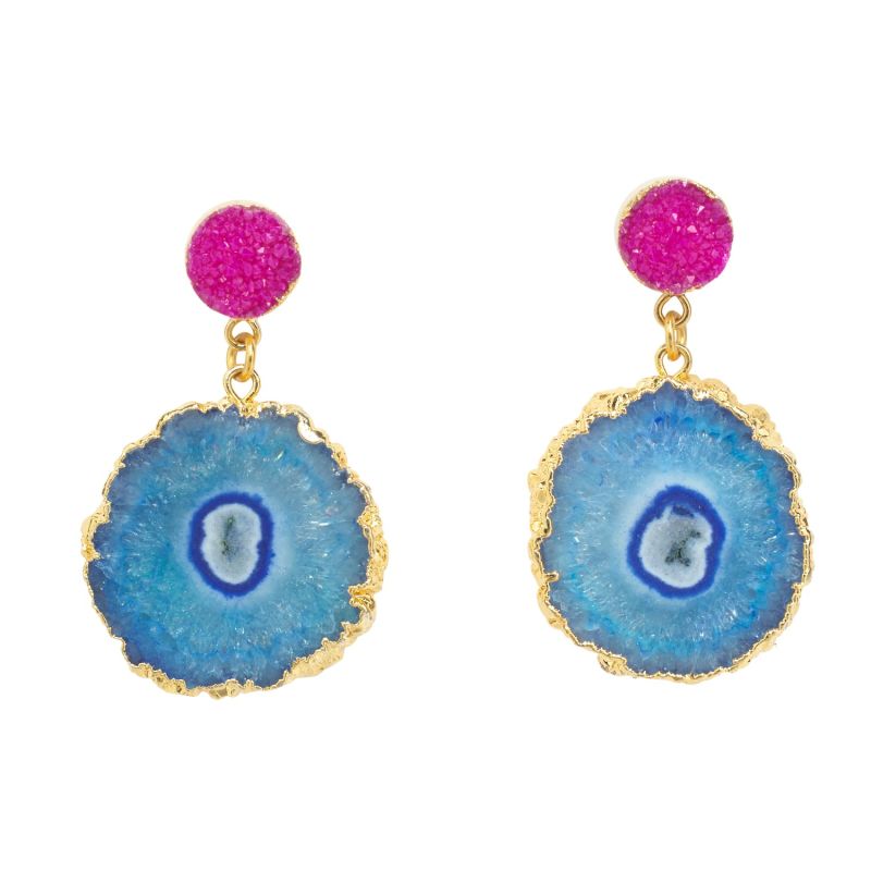 'So Solar' Blue Pink Gemstone Earrings image