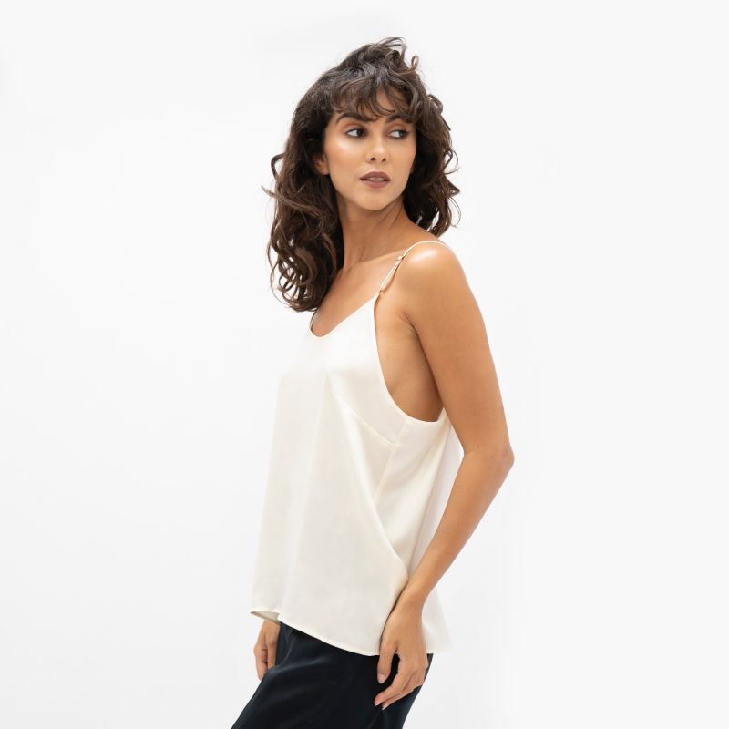 Kingston Silk Camisole Top In Pearl White image