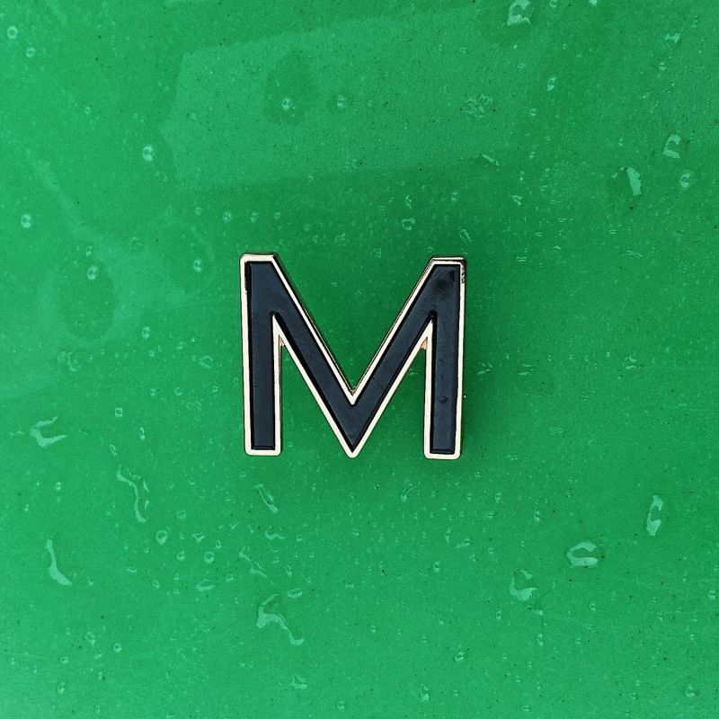 Enamel Letter M Pin Make Heads Turn Wolf & Badger