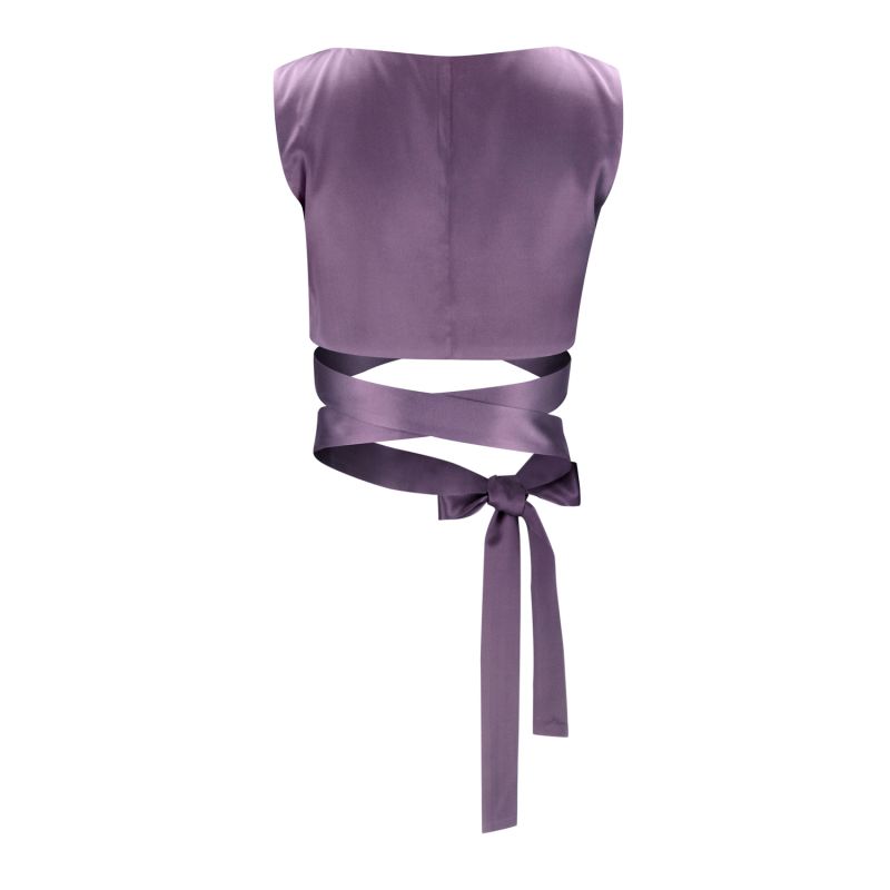 V-Neck Silk Top 'Persephone' In Noble Purple image