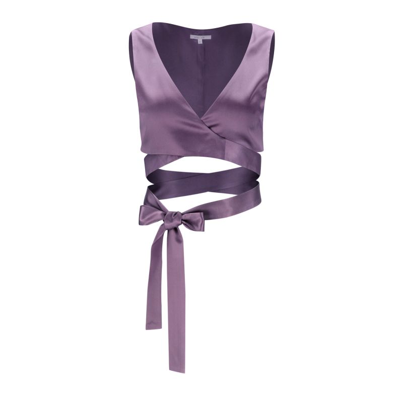 V-Neck Silk Top 'Persephone' In Noble Purple image