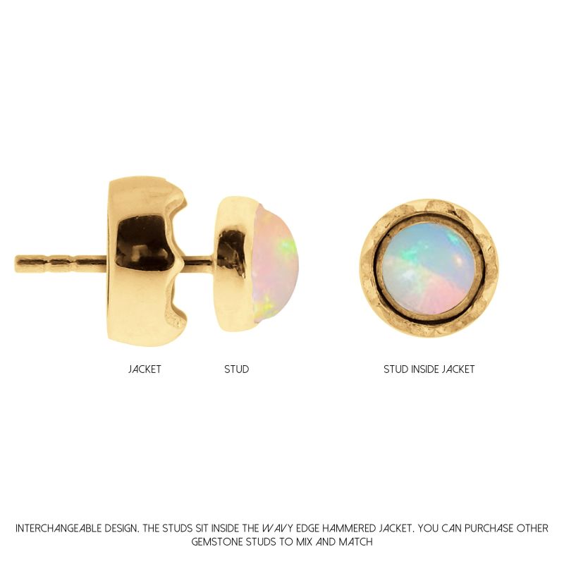 Maya Gold Vermeil Stud Earrings - Opal image