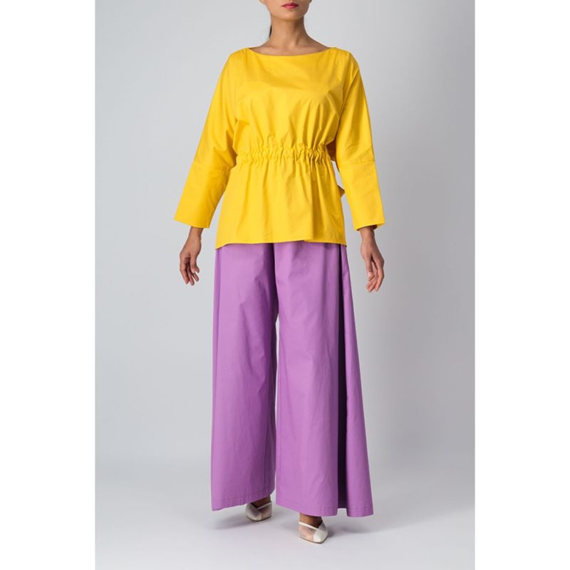 High Waist Wide Legged Pants In Lavender image