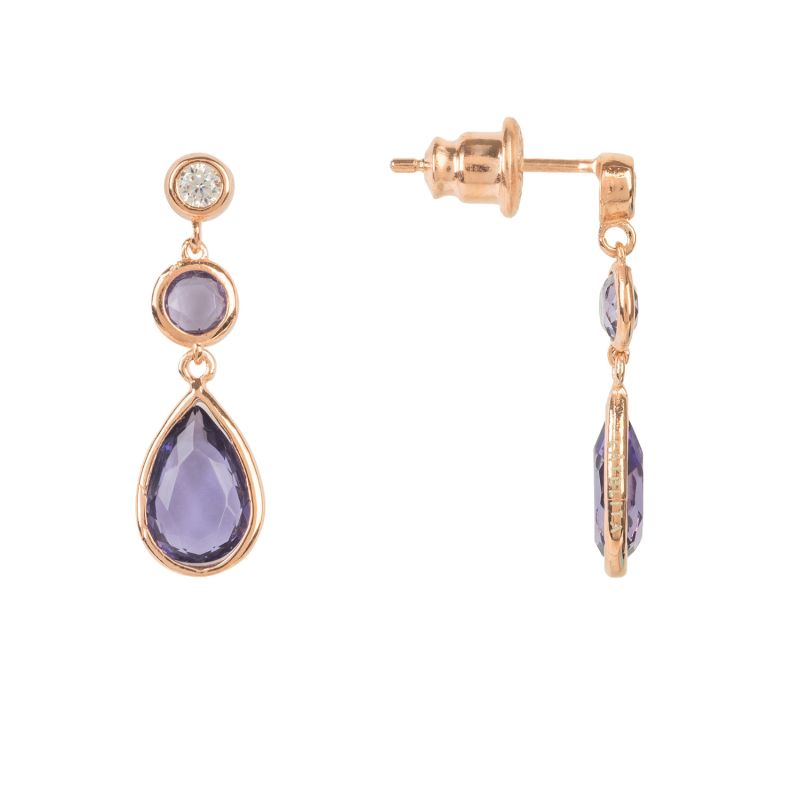 Tuscany Gemstone Drop Earring Rose Gold Amethyst image