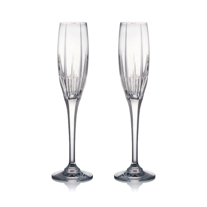 Pair Of Crystal Skylight Champagne Glasses image