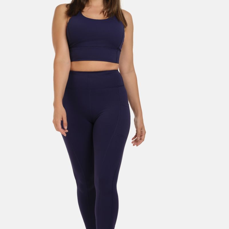 High Rise Laser Navy Full Length Leggings image