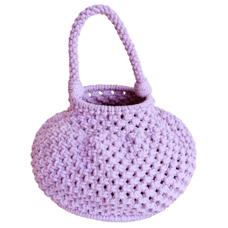 Naga Macrame Bucket Bag In Periwinkle Purple image