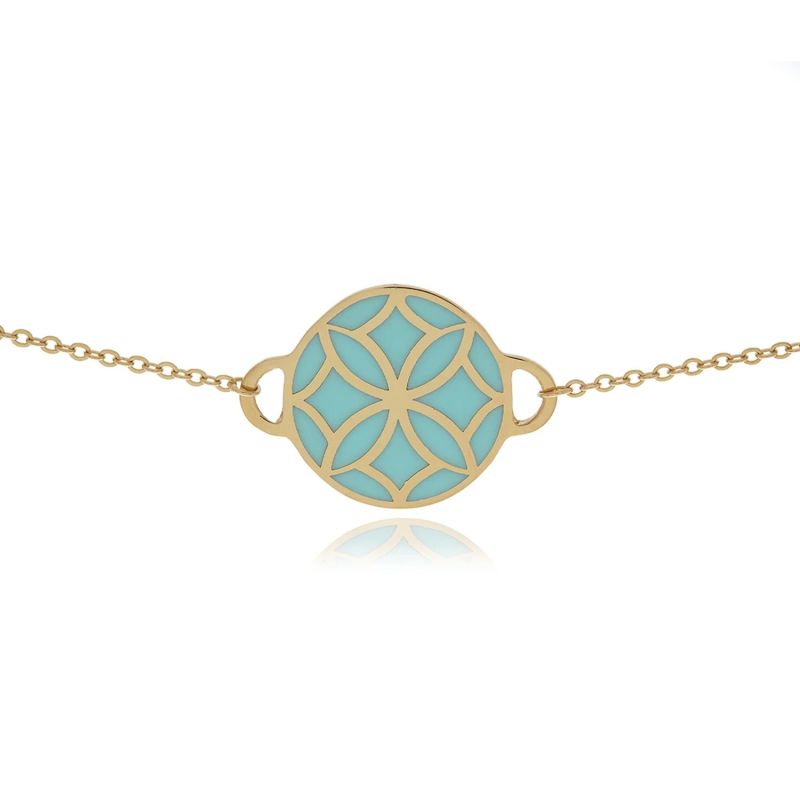 Turquoise Signature Flower Gold Necklace image