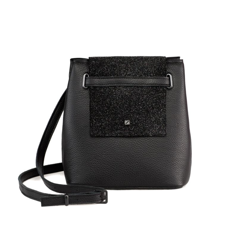 Mini Bucket Shoulder or Handbag in Black Leather image