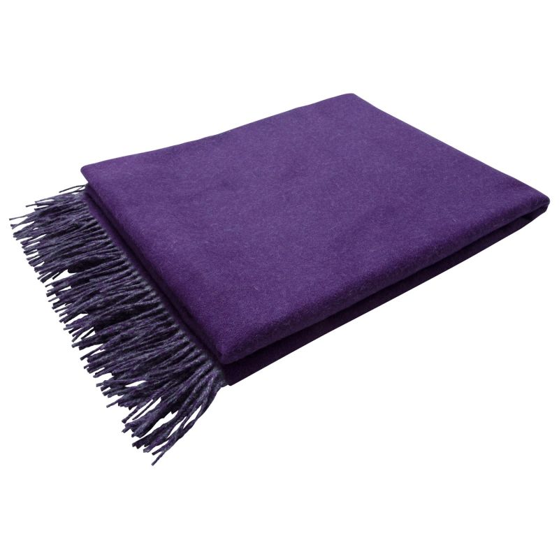 100% Baby Alpaca Blanket - Double Colour Grey - Purple image