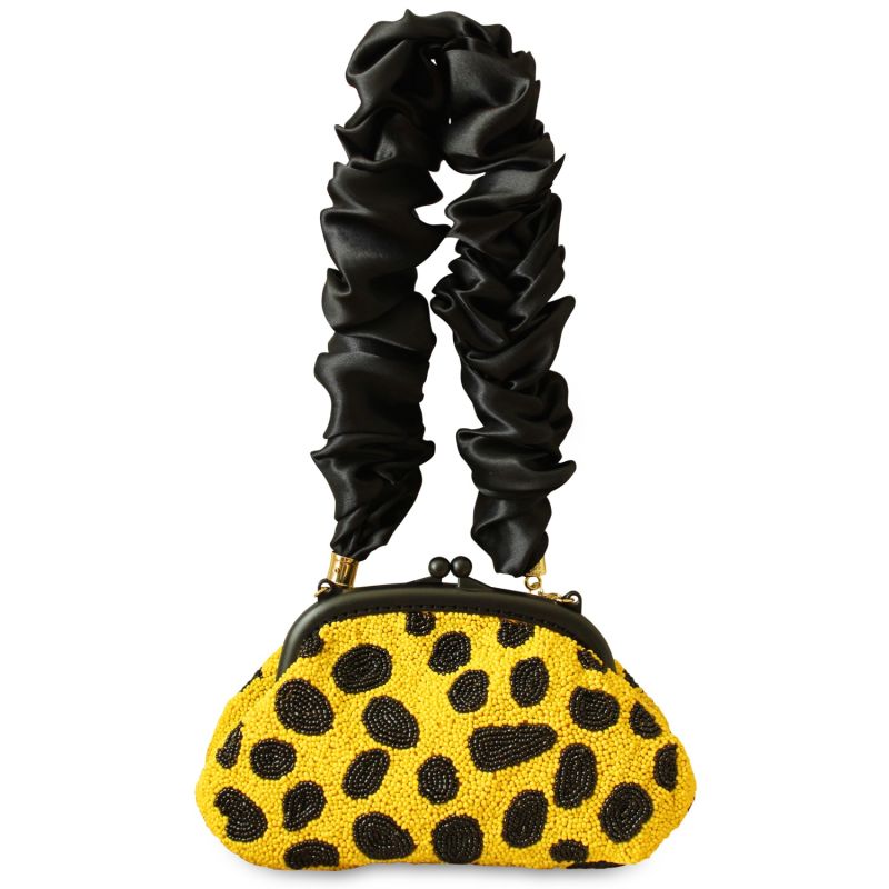 Arnoldi Venom Hand-Beaded Clutch, In Black & Yellow image