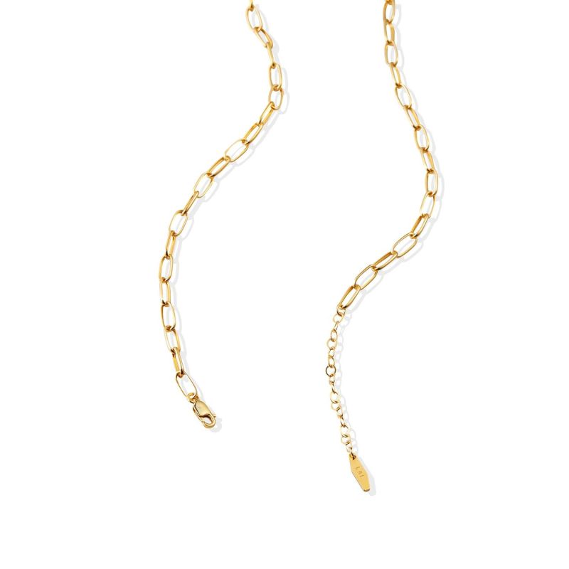 Ryna Link Chain Pearl Necklace - 18K Gold Vermeil image