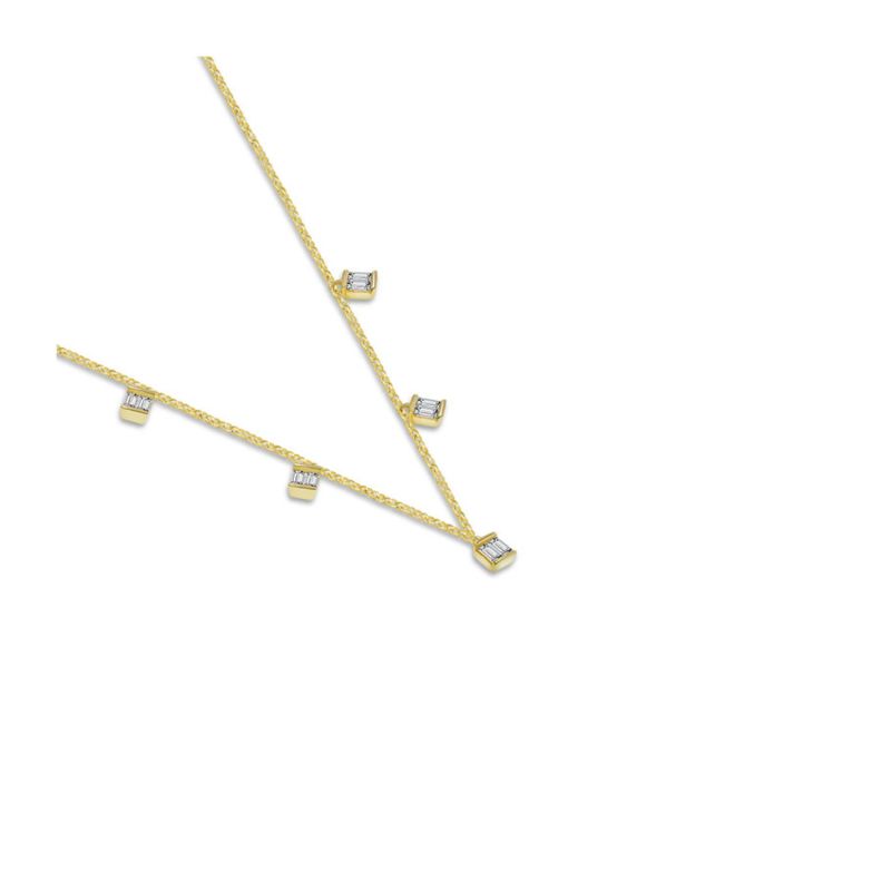 18K Yellow Gold Rhombus Shape Diamond Necklace / Choker image