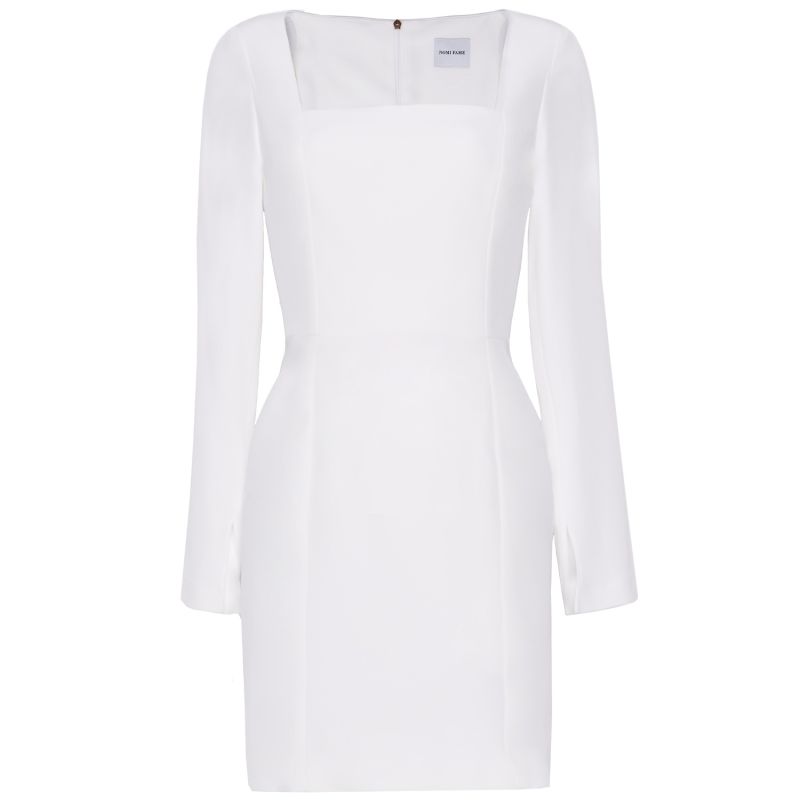 Ori White Long Sleeve Mini Dress image