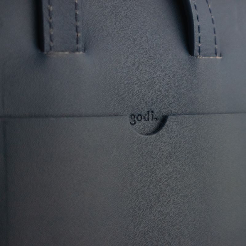 Handmade Adjustable Leather Phone Bag With Pocket - Navy Blue image