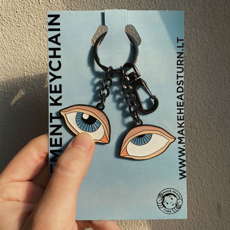 Enamel Keychain Rolling Eyes image