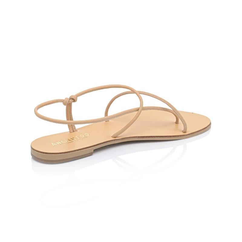 Iaso Cord Nude Handcrafted Women’S Leather Sandals With A Lasso Style Strap image