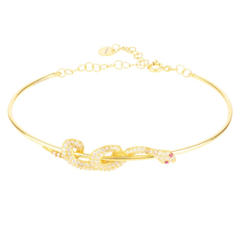 Cleopatra Serpent Snake Bangle Bracelet Gold image